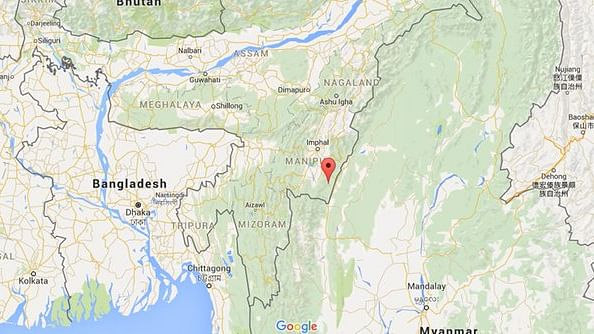 मणिपुर के चंदेल इलाके में उग्रवादियों ने घात लगाकर बोला असम राइफल्स के काफिले पर हमला (फोटोः Google Map)