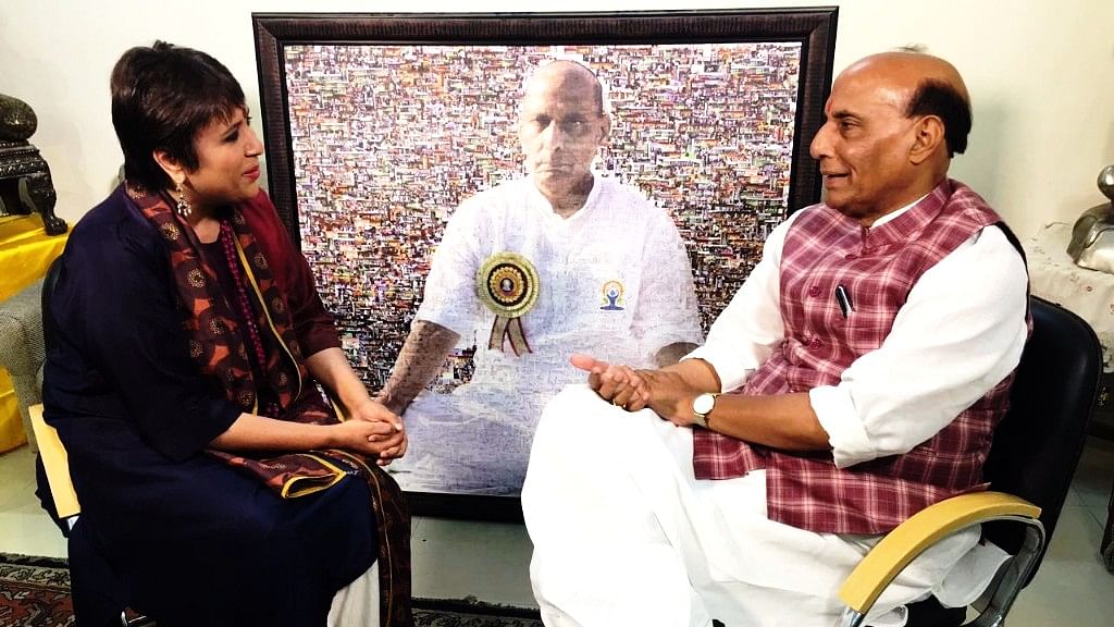 बरखा दत्त के साथ केन्द्रीय गृहमंत्री राजनाथ सिंह (फोटो: शादाब मोइजी)