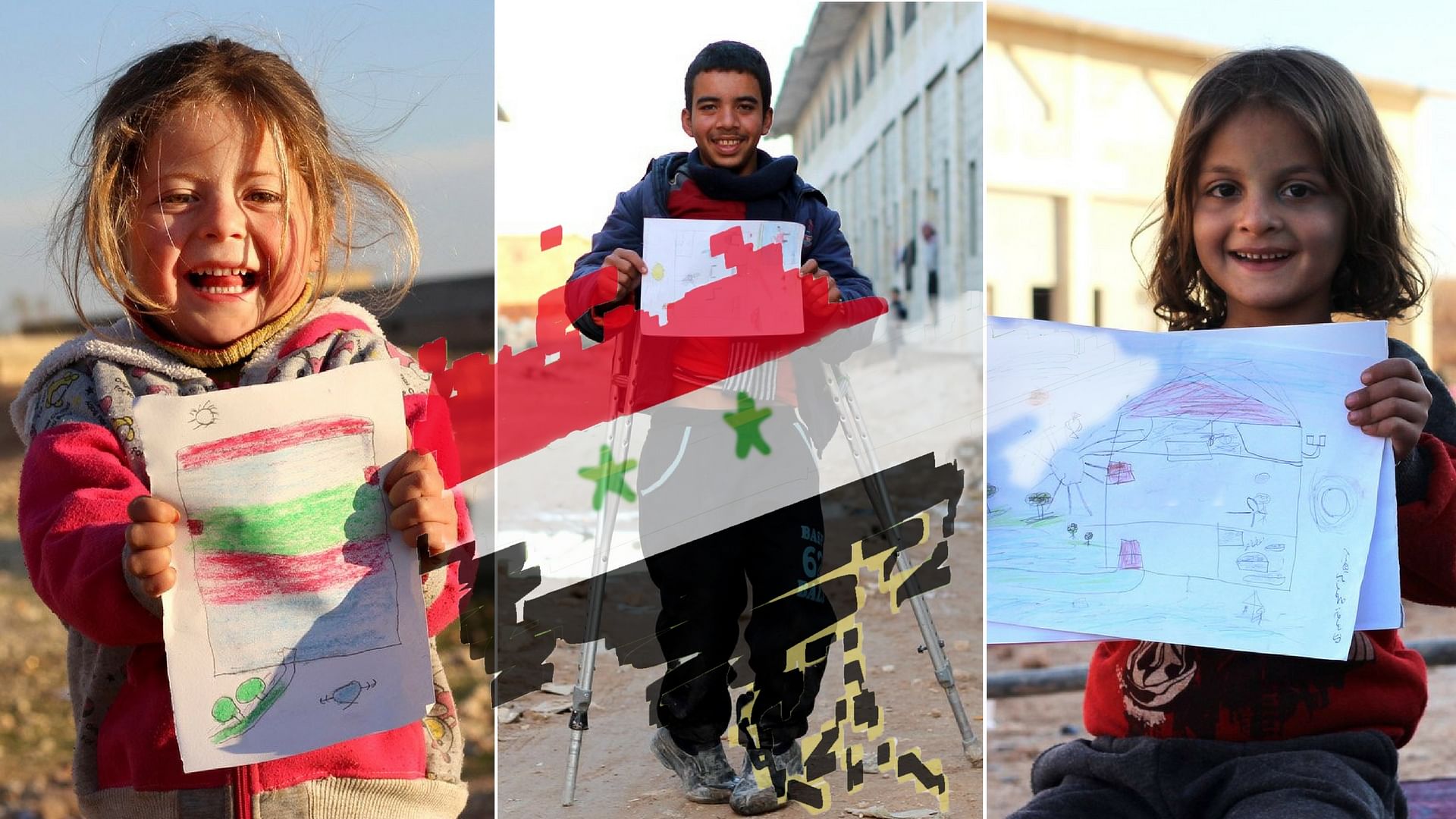 UNICEF ने सीरिया की बदहाली के बीच इन बच्चों के मन की बात जानने के लिए उनसे  ड्रॉइंग करवाई (फोटो: ट्विटर/<a href="https://twitter.com/UNICEF/status/851537801011134467">@UNICEF</a>)