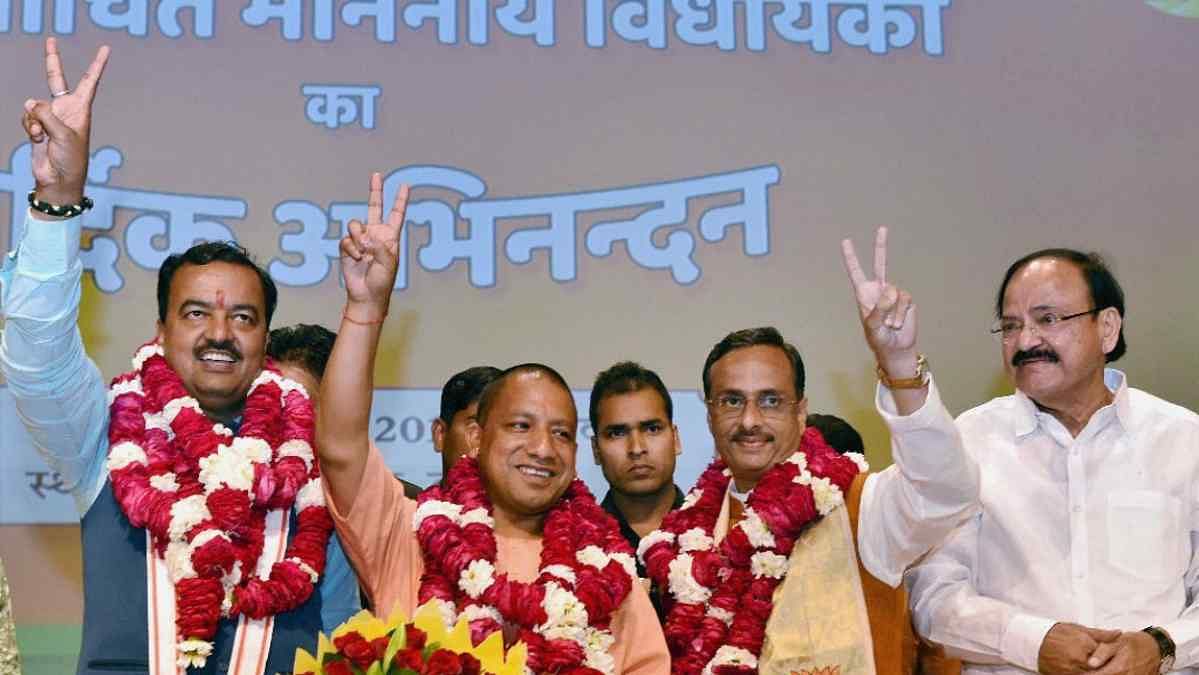 UP Election 2022| केशव प्रसाद मौर्य, योगी आदित्यनाथ, दिनेश शर्मा और वेंकैया नायडू 