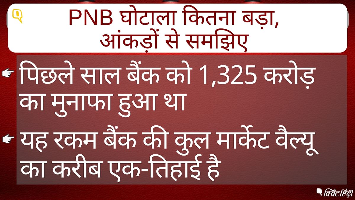 पंजाब नेशनल बैंक की 2017 में 1320 करोड़ नेट इनकम थी यानी घोटाला सालभर की नेट इनकम का आठ गुना है