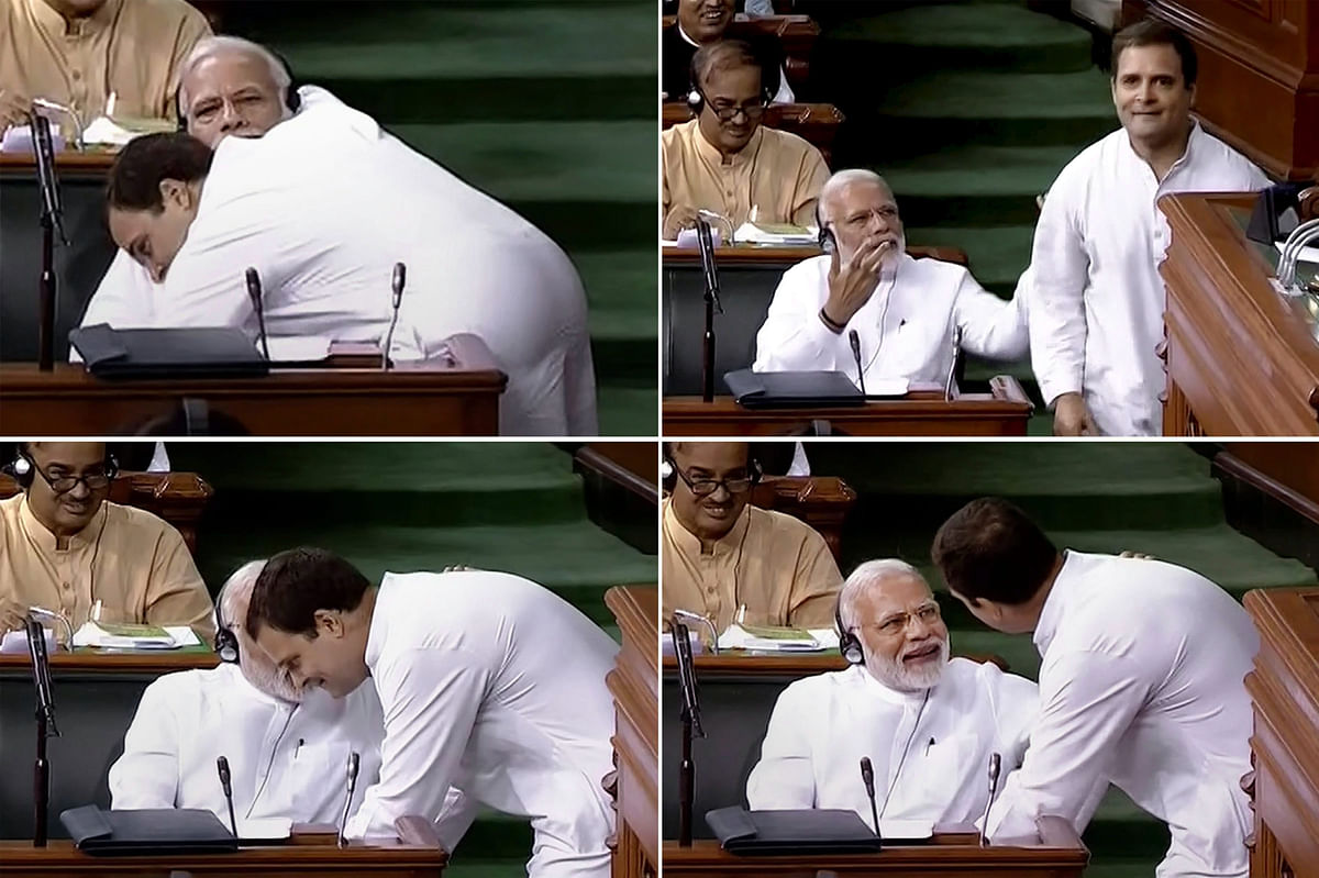 संसद में भाषण के बाद राहुल गांधी ने पीएम मोदी को लगाया गले
