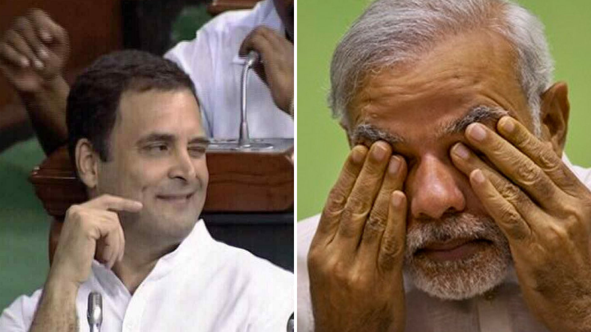 संसद में राहुल गांधी ने आंख मारी