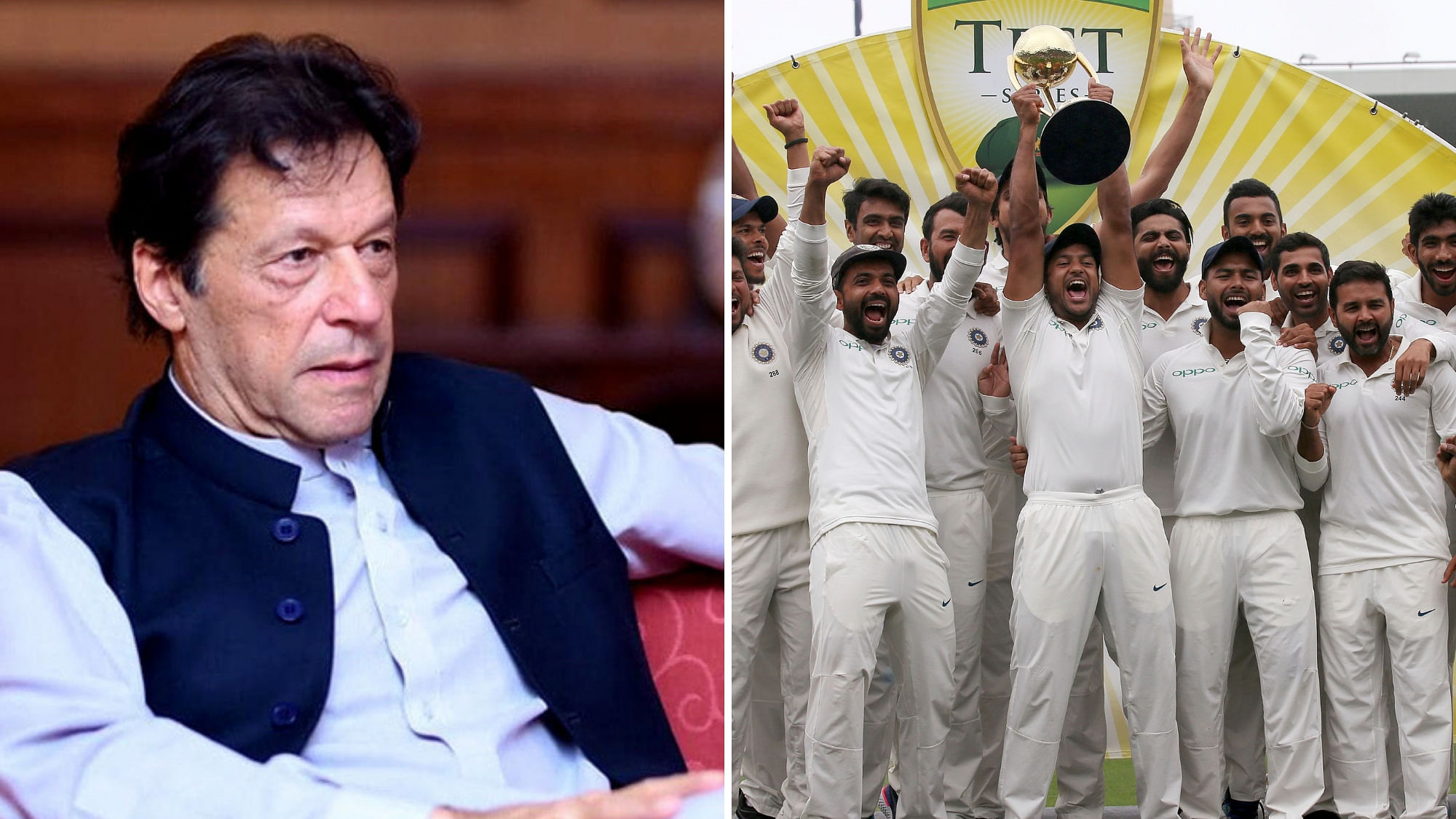 पाकिस्तान के प्रधानमंत्री और पूर्व क्रिकेट कप्तान इमरान खान ने विराट कोहली एंड टीम इंडिया को ऑस्ट्रेलिया में टेस्ट सीरीज जीत पर बधाई दी है. 