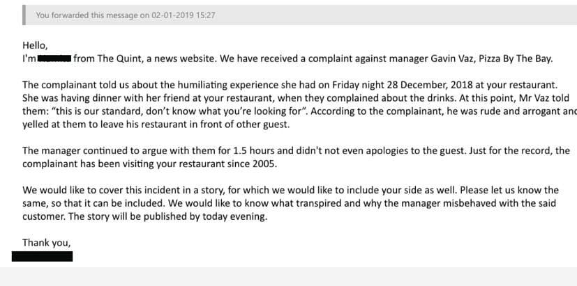 पीबीटीबी रेस्टोरेंट ने इस घटना के लिए खेद जताते हुए माफी मांगी.