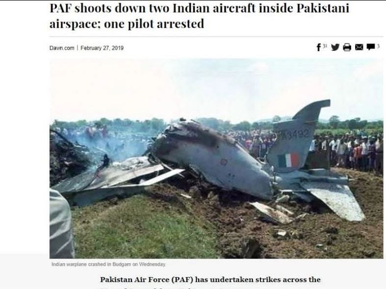 पाकिस्तानी मीडिया ने बडगाम क्रैश दिखाने के लिए पुरानी तस्वीरों का इस्तेमाल किया