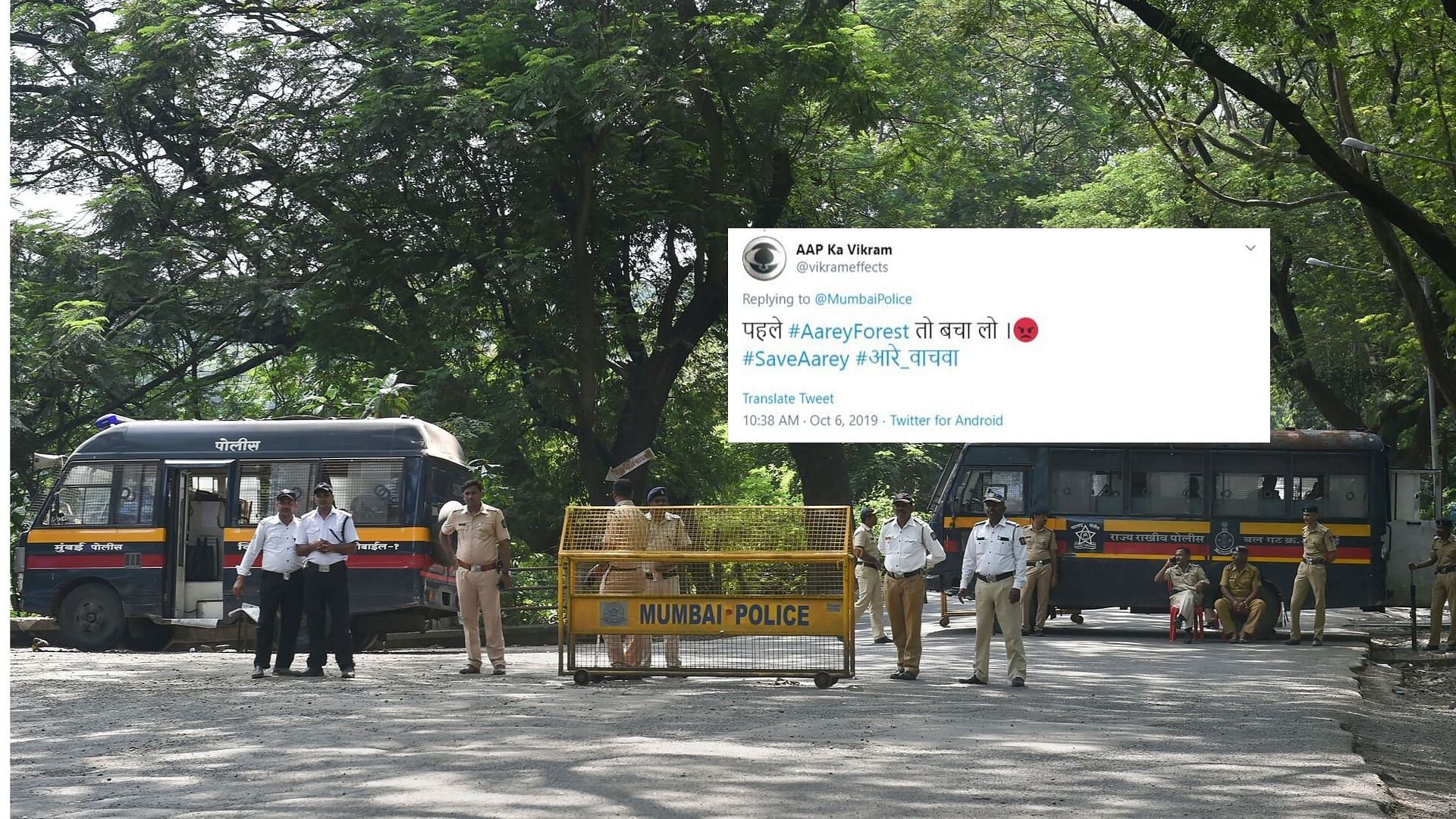 सोशल मीडिया यूजर्स आरे कॉलोनी मामले में मुंबई पुलिस की चुप्पी पर सवाल उठा रहे हैं.
