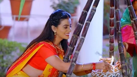 छठ के मौके पर अक्षरा सिंह के वीडियो की धूम.