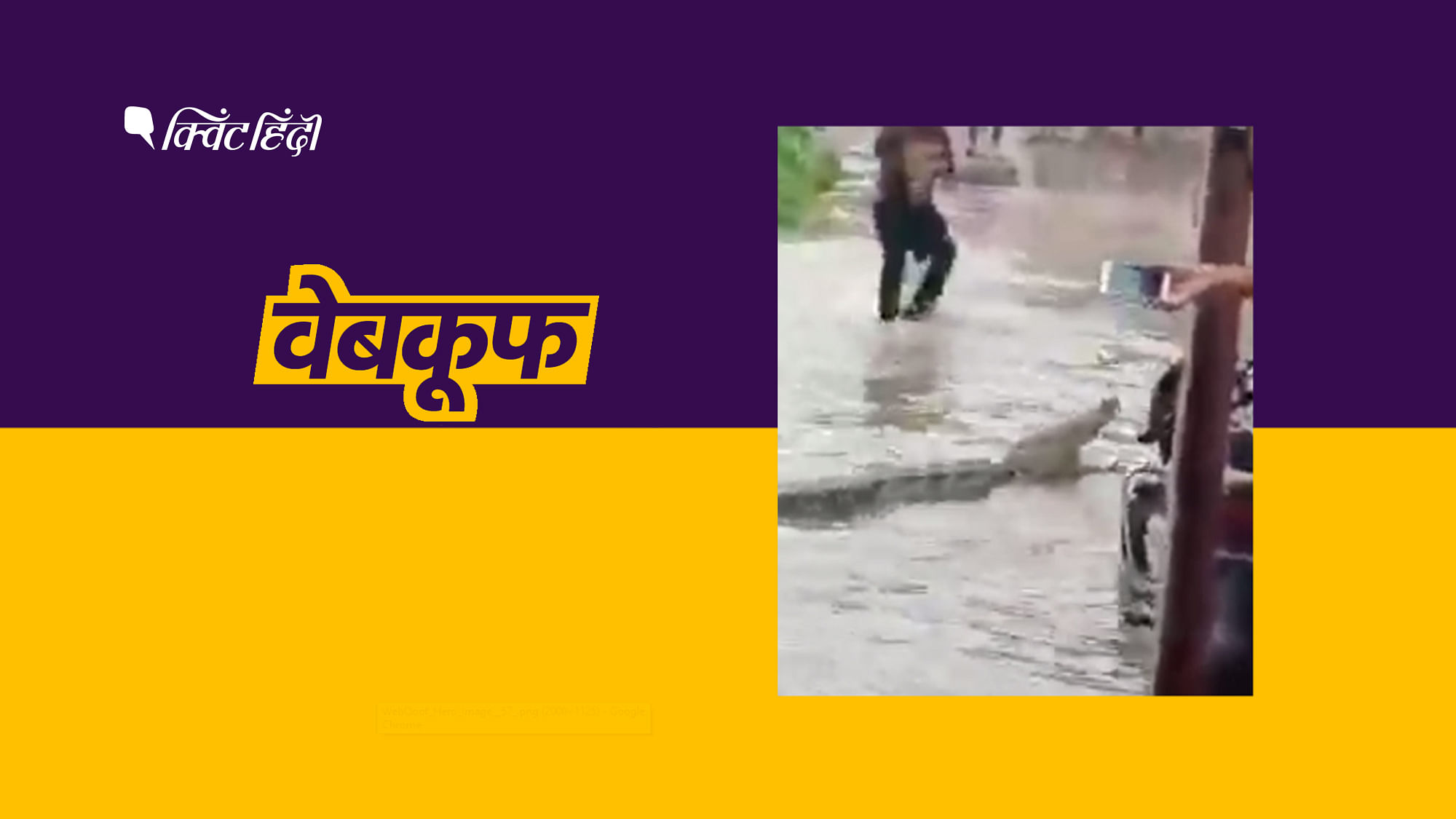 वीडियो को इस दावे के साथ शेयर किया जा रहा है कि “भारी बारिश के दौरान पटना में मगरमच्छ”&nbsp;
