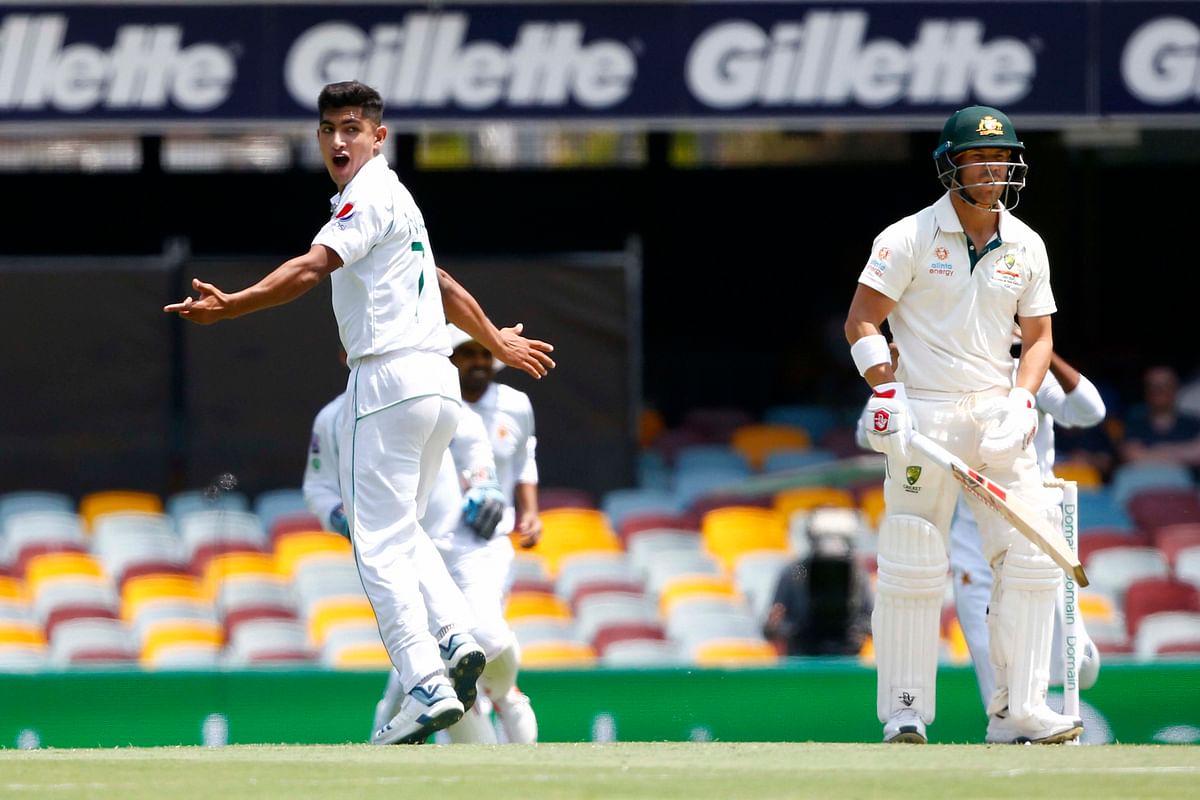 ब्रिसबेन टेस्ट में नसीम शाह ने 20 ओवर में 68 रन देकर सिर्फ 1 विकेट लिया