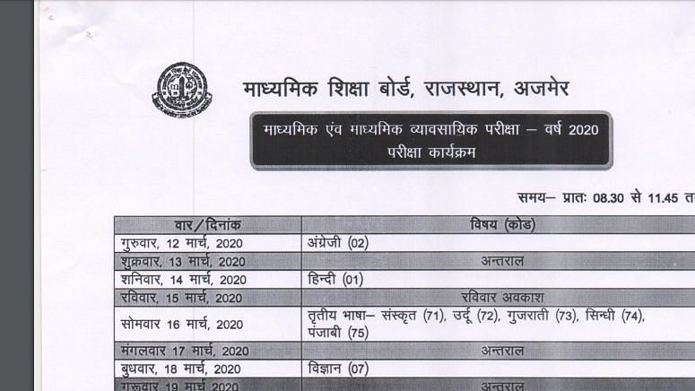 RBSE Class 5 and 8 Date Sheet 2020: राजस्थान बोर्ड की कक्षा 5 और 8 की देखें डेटशीट.