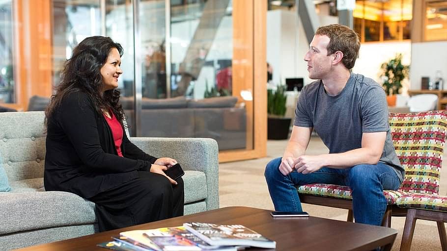 फेसबुक के फाउंडर मार्क जकरबर्ग के साथ अंखी दास