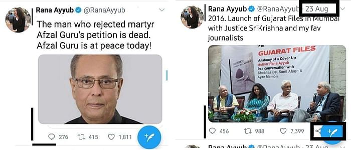राणा अयूब ने खुद सोशल मीडिया पर सफाई दी है कि ये ट्वीट उन्होंने नहीं किया है.