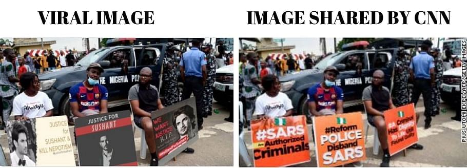 असल में ये फोटो नाइजीरिया में पुलिस दमन की के खिलाफ हुए विरोध की है