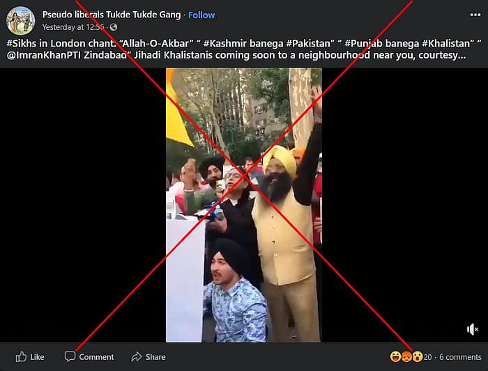 पाकिस्तान और खालिस्तान के समर्थन में नारे लगाते लोगों का एक वीडियो सोशल मीडिया पर गलत दावे के साथ वायरल हो गया है.