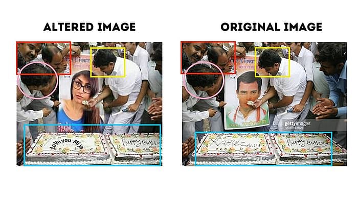 दाईं तरफ- वायरल फोटो, बाईं तरफ - असली फोटो