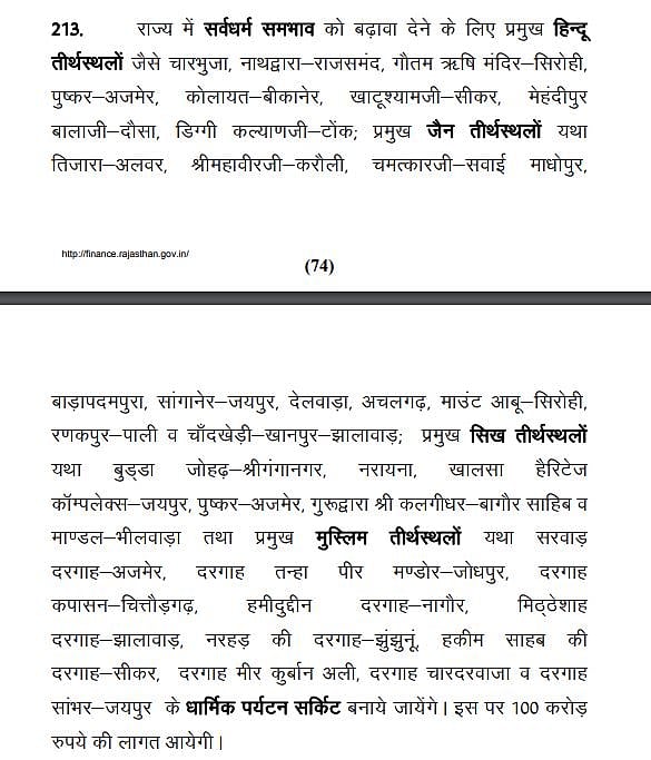 राजस्थान सरकार के वित्तीय वर्ष 2021-22 के बजट डॉक्यूमेंट का अंश