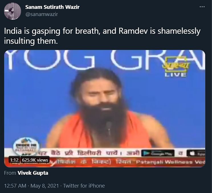 रामदेव के इस वायरस वीडियो की सोशल मीडिया पर जमकर आलोचना हो रही है.