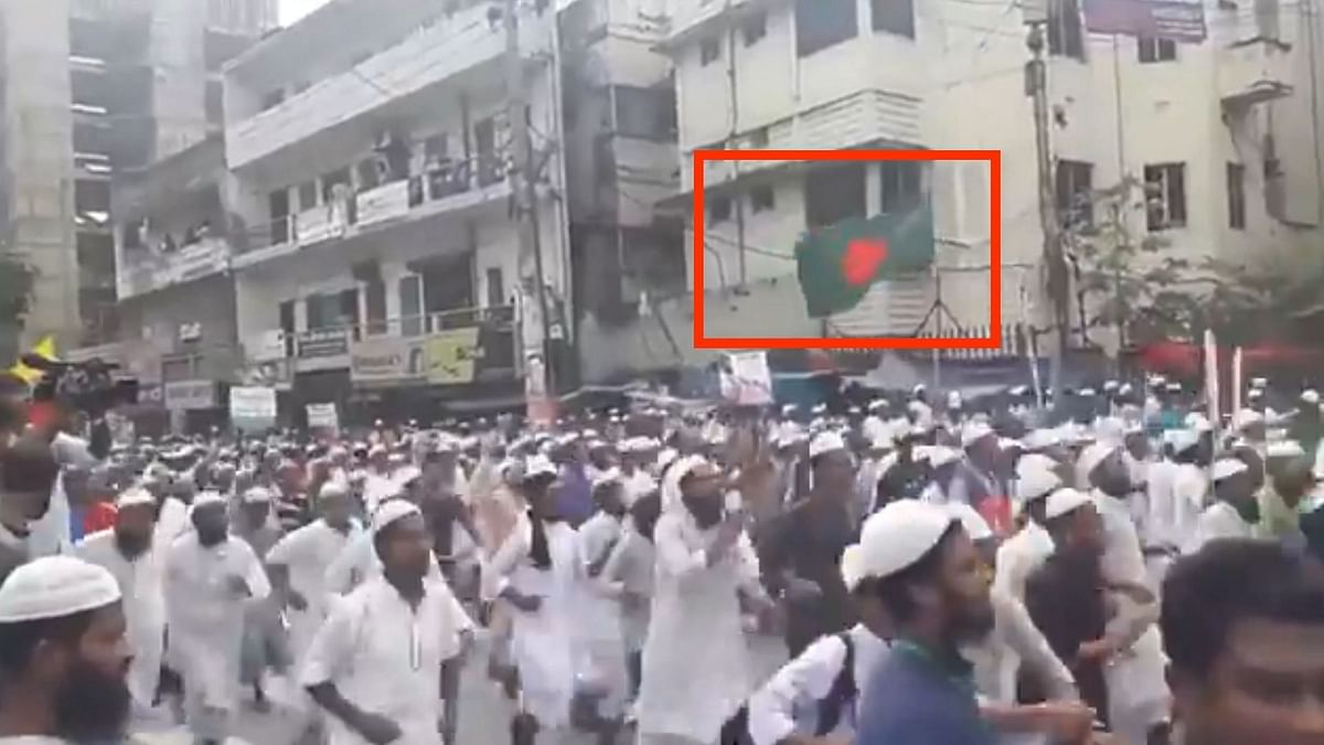 ये वीडियो बांगलादेश का है, जब म्यांमार में हो रही रोहिंग्याओं के साथ हिंसा के विरोध में 2017 में रैली निकाली गई थी