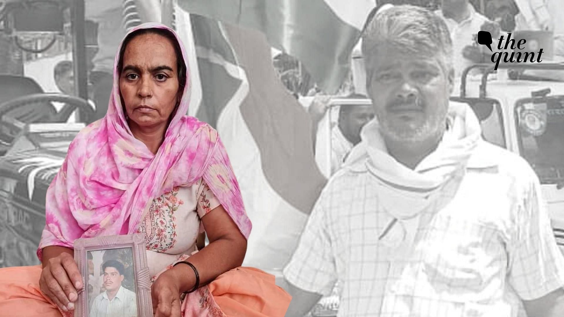 <div class="paragraphs"><p>सुशील काजल की पत्नी सुदेश देवी मृत पति की फोटो के साथ</p></div>