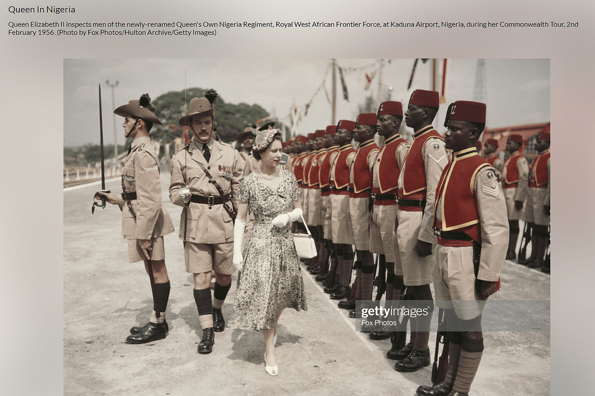 इस एडिटेड फोटो में दिख रही महारानी की तस्वीर 1956 की है, तो वहीं RSS के सदस्यों की फोटो 2008 से इंटरनेट पर मौजूद है.