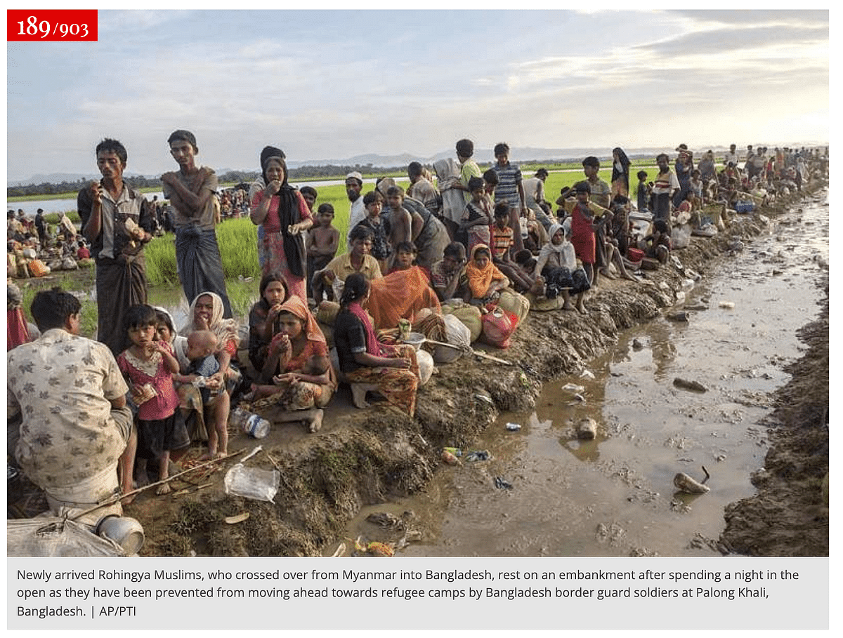 फोटो में म्यांमार से भागकर आए रोहिंग्या मुस्लिम दिख रहे हैं और ये फोटो असम की नहीं, बांग्लादेश की है. 