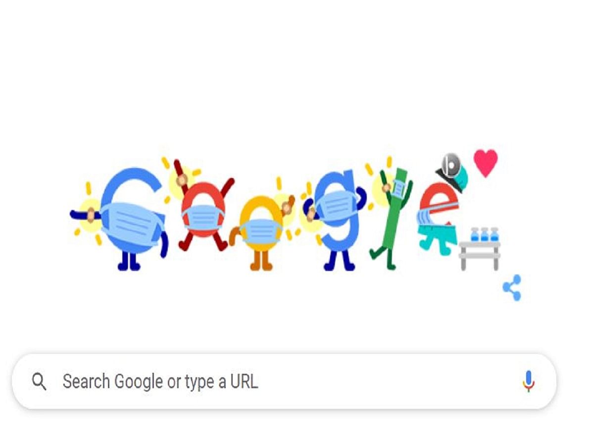 Google ने डूडल के जरिए लोगों को टीकाकरण कराने और मास्क पहनने का दिया संदेश
