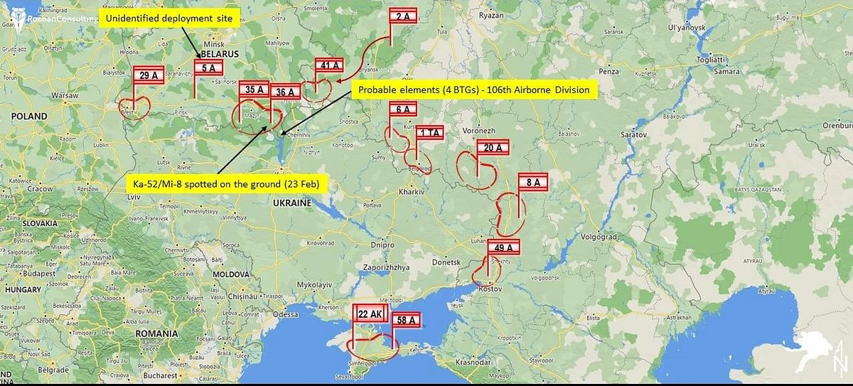 Russia Attack Ukraine: सेटेलाइट इमेज और मैप से समझिए रूस ने यूक्रेन को कैसे चारों ओर से घेर रखा है 