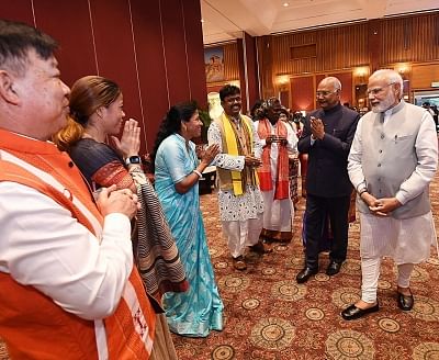 PM नरेंद्र मोदी ने राष्ट्रपति कोविंद को दिया फेयरवेल डिनर, देखें खूबसूरत तस्वीरें
