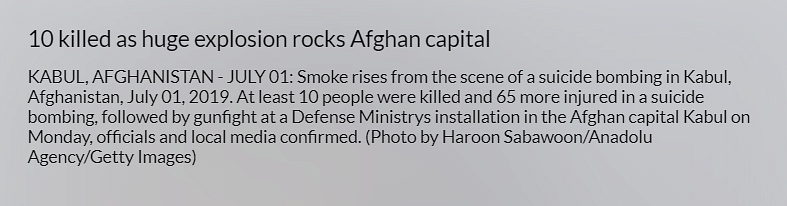 Kabul Blast में हुए हालिया ब्लास्ट का बताकर मीडिया प्लेटफॉर्म्स प र 2 साल पुरानी तस्वीर चलाई गई 