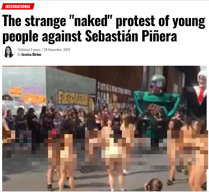 ये वीडियो साल 2019 का है और चिली के सैंटियागो में हुए एक विरोध प्रदर्शन को दिखाता है.