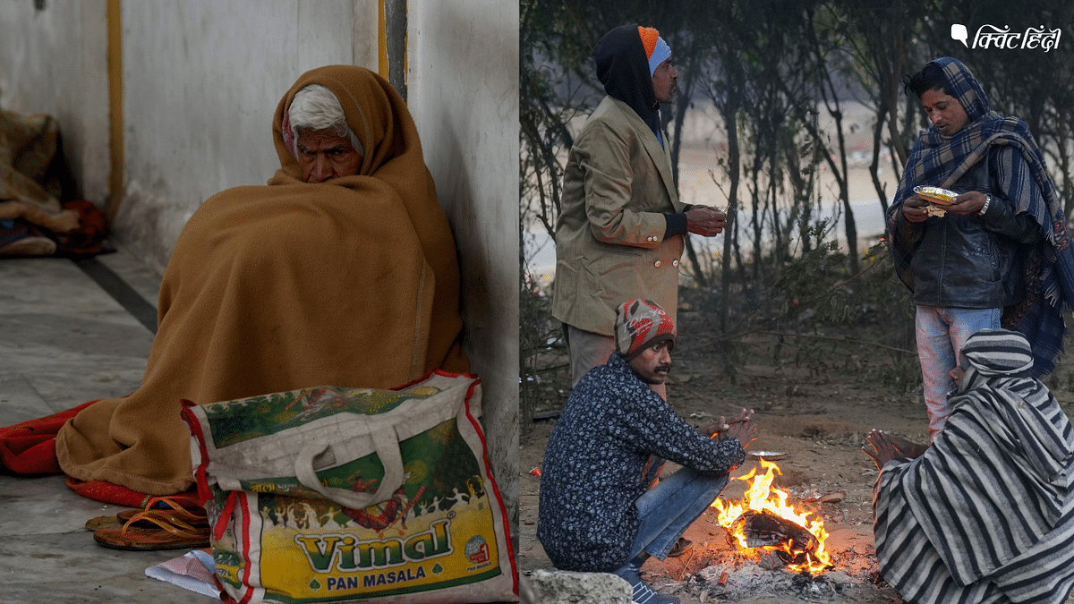 काम करते मजदूर,सड़क पर बैठे बेघर-ठंड और कोहरे की कहानी बयां करती 10 तस्वीरें
