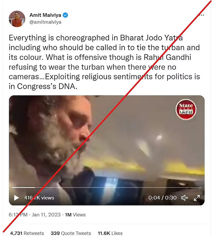 राहुल गांधी वीडियो में एक महिला को फोटो लेने से इनकार कर रहे हैं, पगड़ी पहनने से नहीं