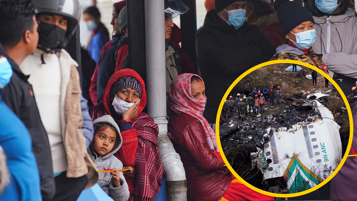 Nepal Plane Crash: क्रैश साइट पर बिखरा मलबा, शवों के इंतजार में परिवार-Photos