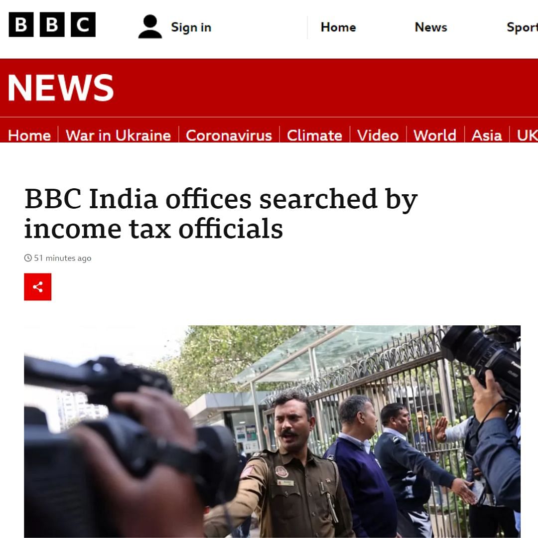 BBC ने Income Tax Survey पर लिखा- "भारत में सरकार की आलोचना करने वाले संगठनों को निशाना बनाना कोई असामान्य नहीं है"