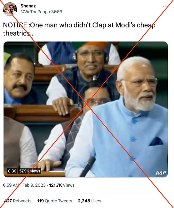 Fact Check: अधूरा वीडियो शेयर कर दावा किया जा रहा है कि नितिन गडकरी ने PM मोदी के भाषण का संसद में समर्थन नहीं किया