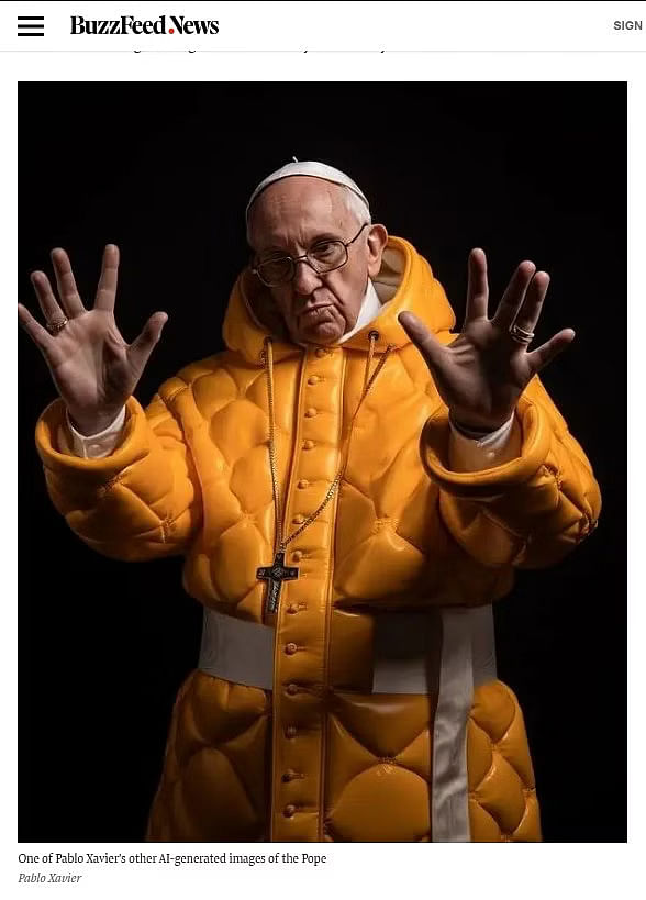 पोप फ्रांसिस की इस तस्वीर को आर्टिफिशियल इंटेलीजेंस की मदद से तैयार किया गया है.