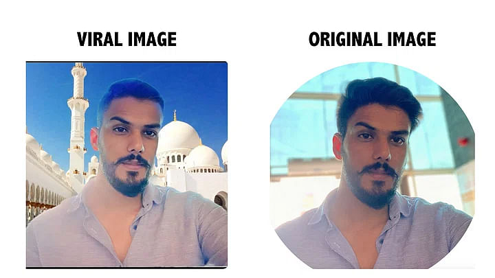 Amritpal Singh की तस्वीर को एडिट कर बनाया गया है. असली तस्वीर अमृतपाल की LinkedIn प्रोफाइल से ली गई है