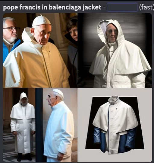 पोप फ्रांसिस की इस तस्वीर को आर्टिफिशियल इंटेलीजेंस की मदद से तैयार किया गया है.