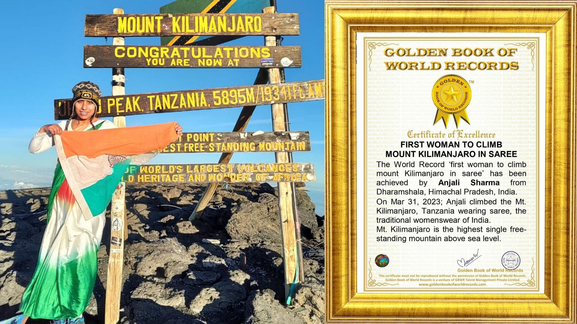 <div class="paragraphs"><p>अंजली शर्मा ने साड़ी में नापी अफ्रीका की सबसे ऊंची चोटी, बनाया ये रिकॉर्ड-Photos</p></div>