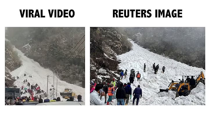 ये वीडियो अप्रैल में सिक्किम के नाथुला में हुए एक घातक हिमस्खलन का है.