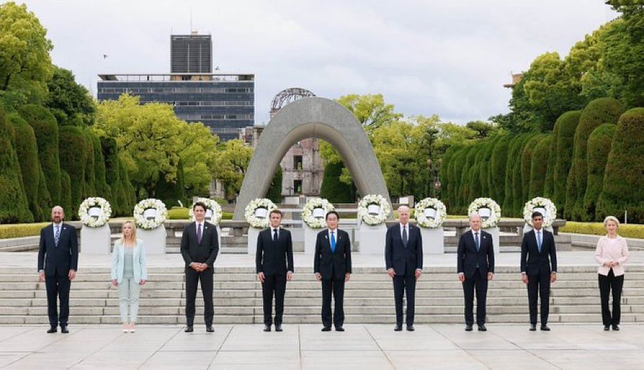 जापान के हिरोशिमा में हुए G7 समिट में शामिल हुए राष्ट्राध्यक्षों की फोटो वायरल है, जिसमें पीएम नरेंद्र मोदी नहीं हैं