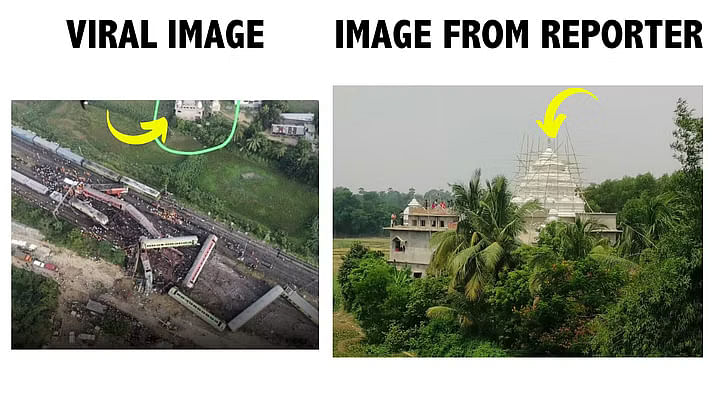 ओडिशा ट्रेन हादसा: वायरल फोटो में दिख रही बिल्डिंग, बहानगा इस्कॉन मंदिर है, न कि कोई मस्जिद. 