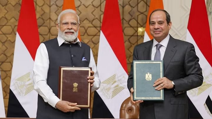 <div class="paragraphs"><p>भारतीय प्रधानमंत्री नरेंद्र मोदी और मिस्र के राष्ट्रपति अब्देल फतह अल-सिसी. </p></div>