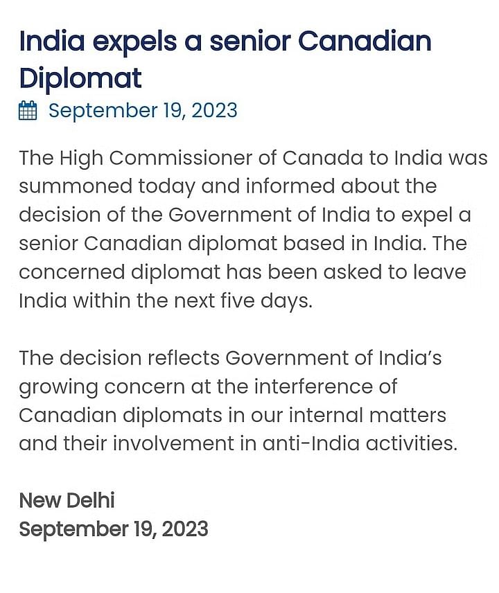 कनाडा के भारत पर गंभीर आरोप. इंडिया का जवाब. शीर्ष राजनयिकों को वापस भेजा जाना.. जानिए अबतक क्या क्या हुआ?