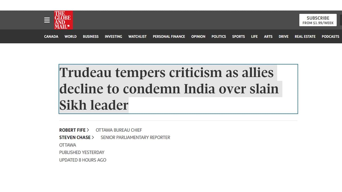 भारत सरकार पर लगाए गए कनाडा के आरोपों पर एक अखबार ने लिखा- अगर यह सच है तो यह संप्रभुता का उल्लंघन होगा