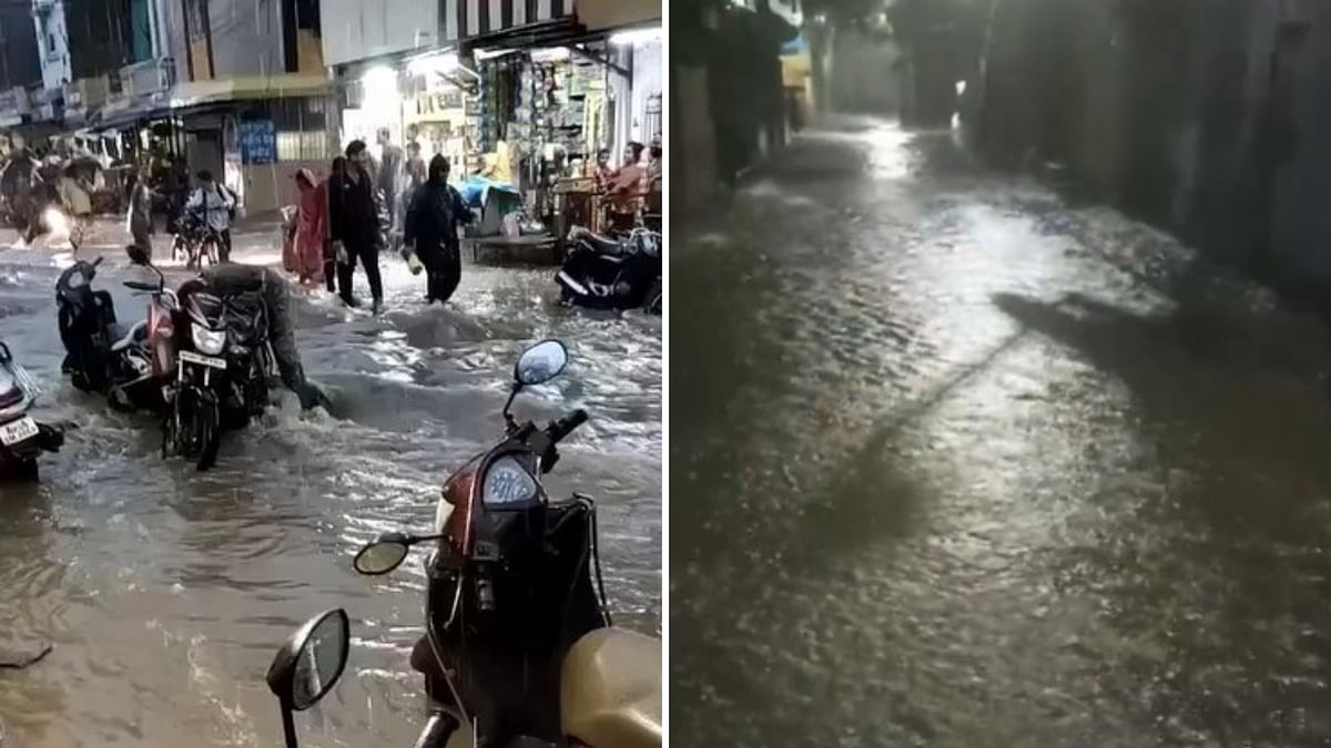 Madhya Pradesh Heavy Rain: बुरहानपुर में ताप्ती नदी खतरे के निशान से ऊपर बह रही है.