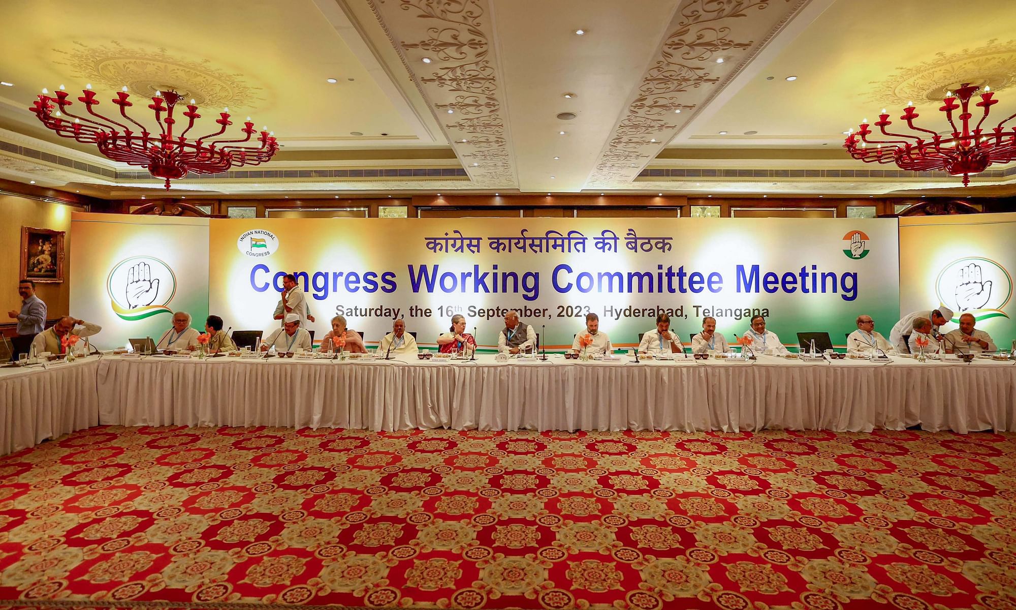 <div class="paragraphs"><p>Congress Working Committee Meeting, in Hyderabad</p></div>