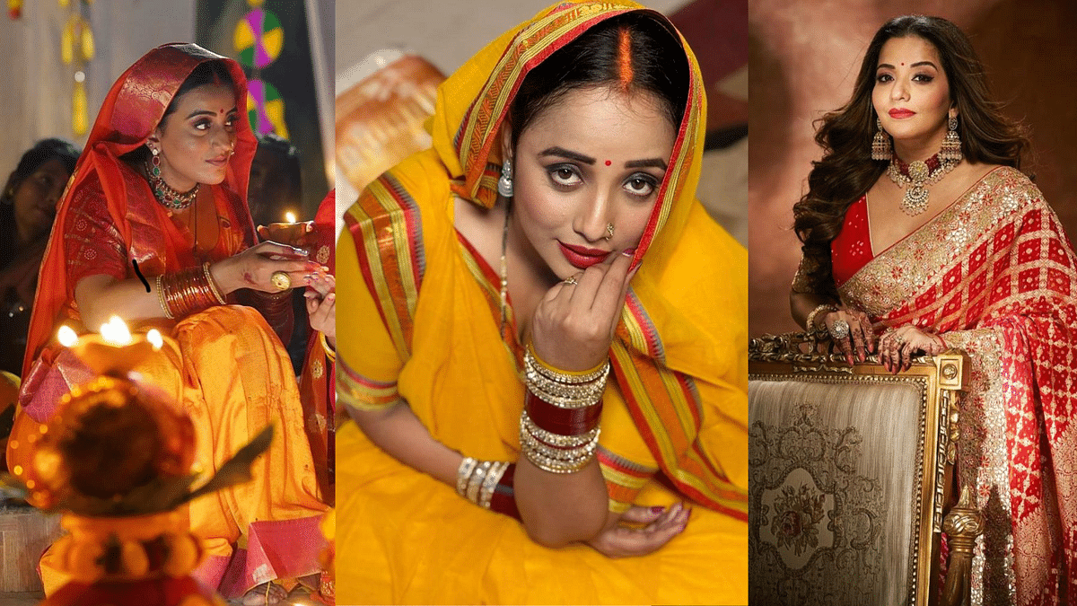 Chhath Puja: पवन सिंह, मोनालिसा, अक्षरा... भोजपुरी कलाकारों ने यूं मनाया छठ| Photos