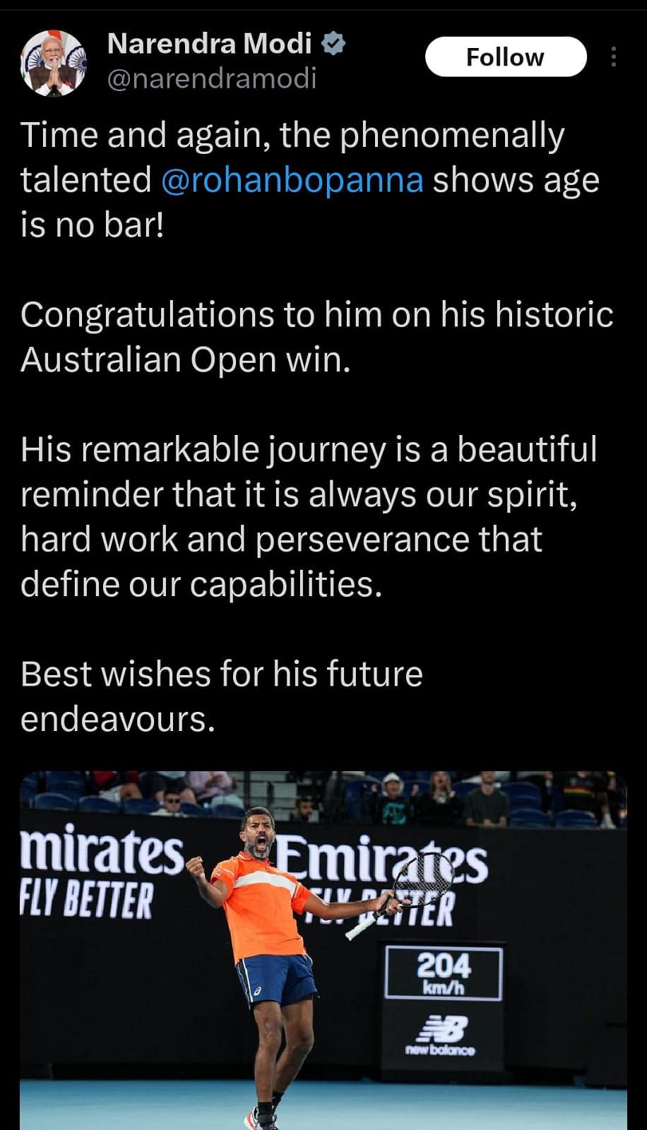 Rohan Bopanna ने मैथ्यू एबडेन के साथ ऑस्ट्रेलियन ओपन में मेंस डबल खिताब जीतकर एक नया विश्व रिकॉर्ड बनाया है.